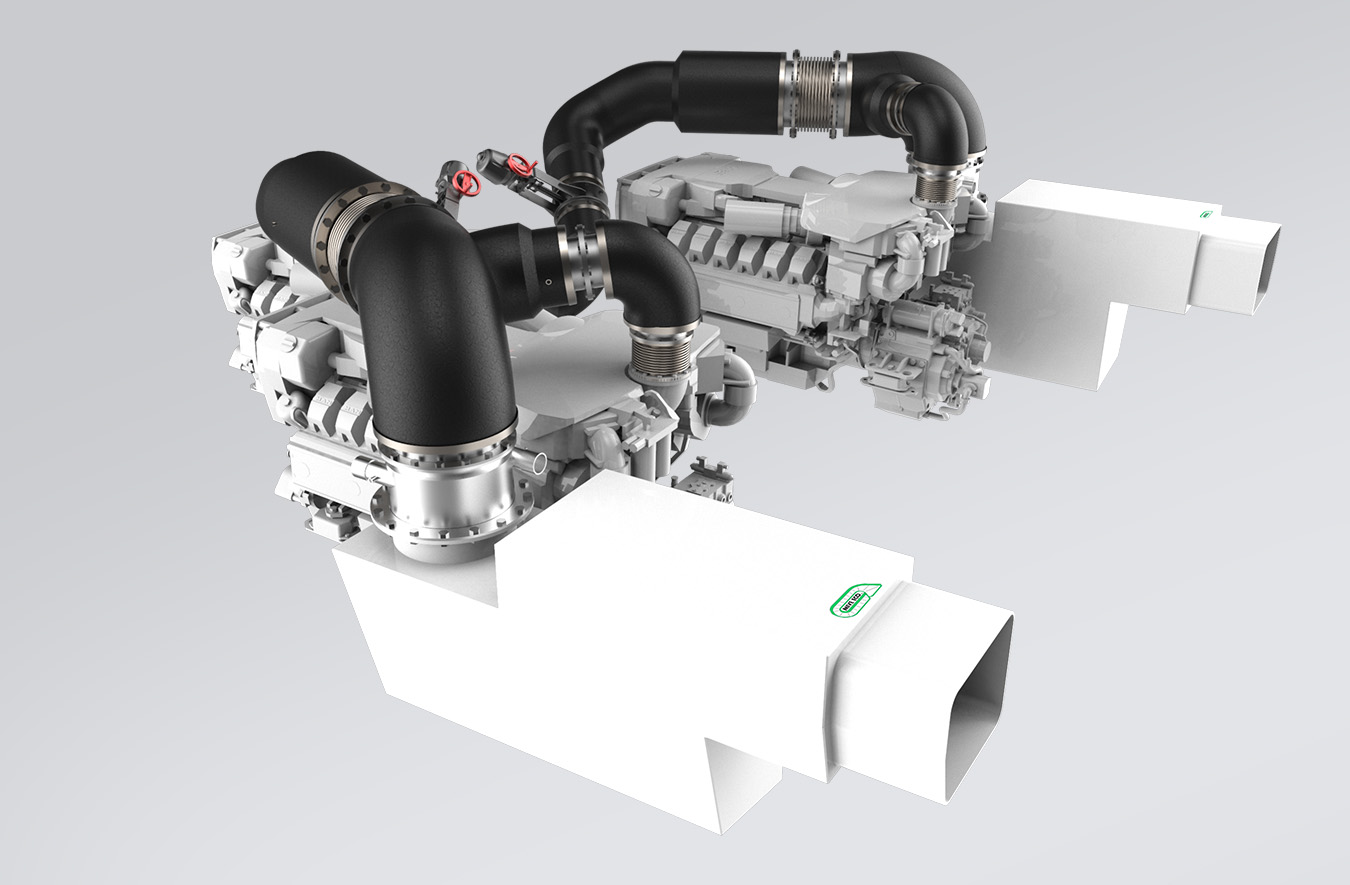 Sistemas de gases de escape para motores marítimos